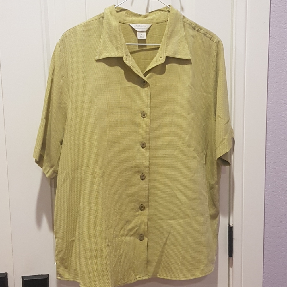 Womens button down blouse short sleeve